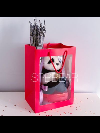 Подарочный набор №19 - Плюшевая панда, Лаванда, Киндер бокс средний