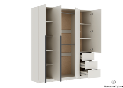 ВЕНТУРО Шкаф ШК-003 (4-ств, с ящиками) Кашемир