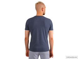 Футболка мужская серо-синяя LUXOR