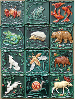 Керамическая плитка "Русские животные" (цветные)
