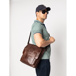 Кожаная мужская сумка Moncalvo Premium brown (арт. 5081-53)