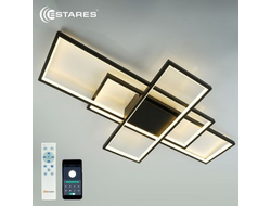 Estares св-к-люстра св/д управл. SVEN 3S 120W(12000lm) 2K-4K-6K 900x500x80 черный/белый пульт ДУ IP2