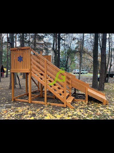 Деревянная зимняя горка "IgraGrad Snow Fox", скат 4 м