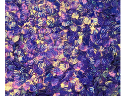 Пайетки «Ракушки» для слайма фиолетовые