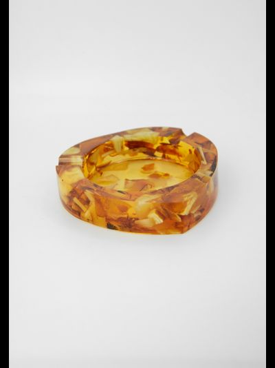 Пепельница круглая со срезом янтаря