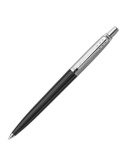 Ручка шариковая PARKER "Jotter Plastic CT", корпус сталь + черный пластик, синяя, R0033010