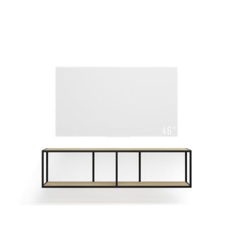 Тумба TV stand lite black светлый дуб подвесной