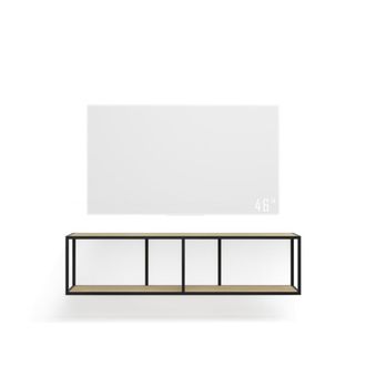 Тумба TV stand lite black светлый дуб подвесной