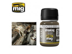 Ammo MIG: Жидкость для нанесения эффектов Streaking Grime for Intreriors (35 мл.)