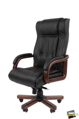 Офисное кресло Chairman 653 Россия черная нат.кожа/экокожа (мультиблок)