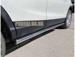 Защита штатного порога труба d60 для Nissan Qashqai (2015-2019)
