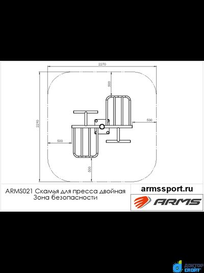 Скамья для пресса двойная