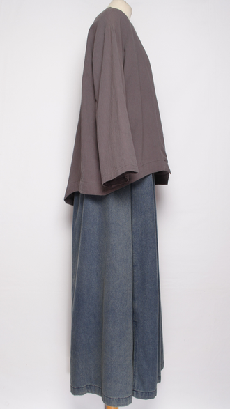 Жакет хлопок  "ВОРОТНИК АПАШ" серый р.46-52