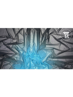 лоскут сетка-стрейч градиент, цв. глубокий океан + черный (r=75см, полукруг)