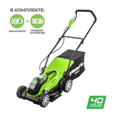 Аккумуляторная газонокосилка Greenworks G40LM35K2 set