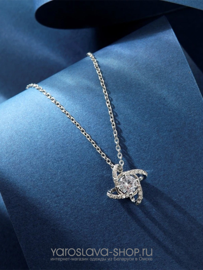 Цепочка с подвесом- прозрачный кристалл