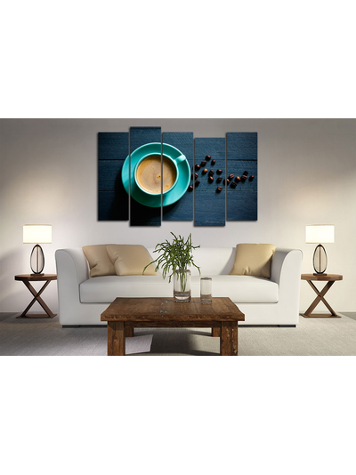 Модульная картина &quot;Бирюзовая чашечка кофе&quot;