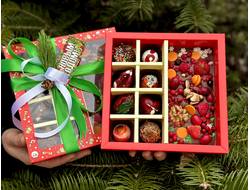 Корпусные конфеты 8шт и шоколадная плитка