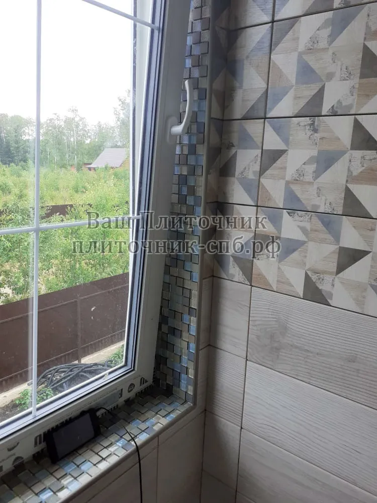Облицовка оконных откосов мозаикой