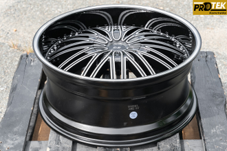 Комплект дисков R20 8,5J ET+35 5*114,3/5*108 D-Racing Черный с полированными лучами (J186)