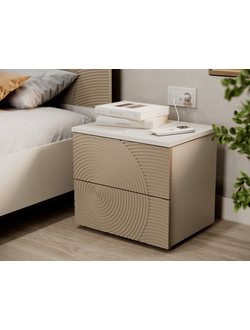 Атлантис Тумба прикроватная ТМ-001 Кашемир / МДФ - матовая Флан GA-06