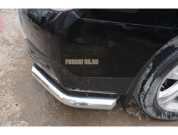 Защита заднего бампера угловая d76 для Toyota Highlander (2010-2014)