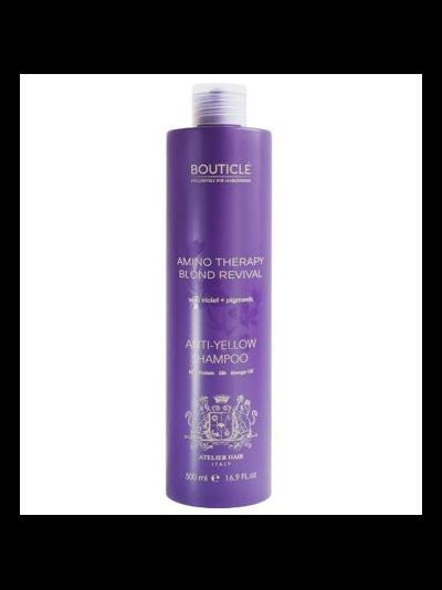 BOUTICLE ATELIER HAIR AMINO THERAPY BLOND REVIVAL Шампунь с анти-желтым эффектом для осветленных и седых волос, 500 мл