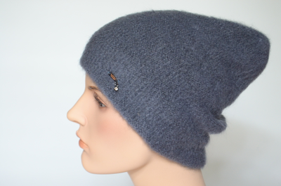 Темно - серая женская шапка из мохера Vizio Италия 6945 CL