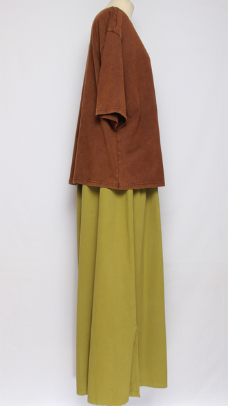 Джемпер ХЛОПОК "Цветной разрез винтаж" хаки, шоколад до р.54