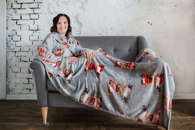 Плед с рукавами "Лапландия" из микрофибры (велсофта)