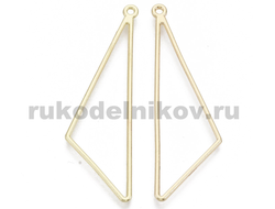 Рамка для заливки эпоксидной смолой "Треугольник длинный", цвет-золото