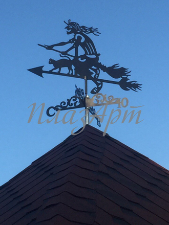 флюгер на крышу бабка-ежка