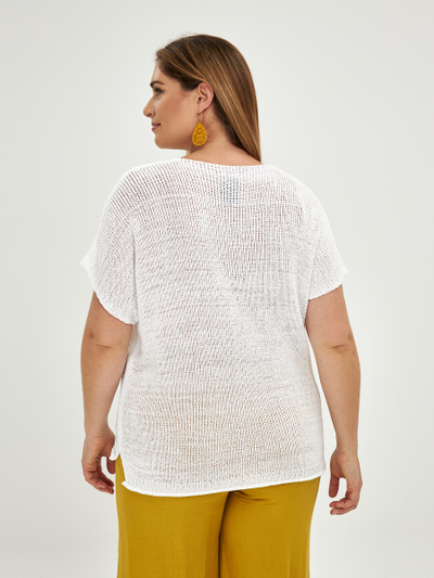 Топ летний вязанный с V - образном вырезом