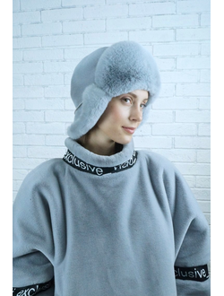 Ушанка "Север" цвет серо-голубой + серо-голубой