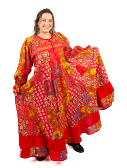 Лоскутное платье в русском стиле "Вечерний Звон"