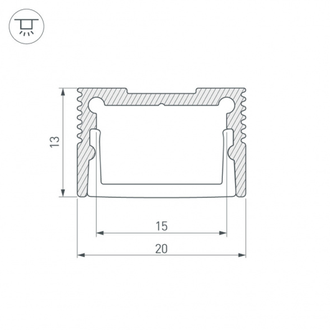 Профиль Arlight SL-SLIM20-H13-2000 ANOD (Алюминий)