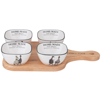 НАБОР САЛАТНИКОВ НА ДЕРЕВ. ПОДСТАВКЕ "ГУСИ" 5 ПР. 30 * 19 * 6,7 СМ