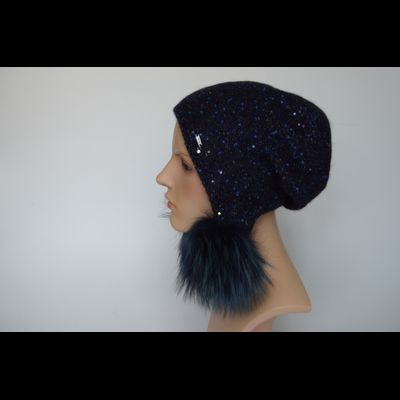 Vizio шапка ушанка с помпонами 1010 PP 66 синяя