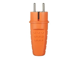 Вилка с заземлением UNIVersal каучуковая прямая оранжевая