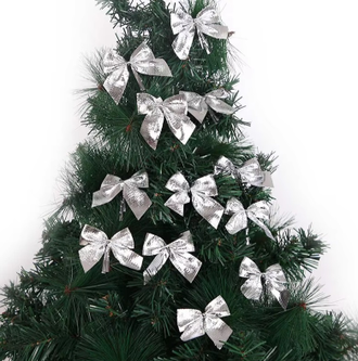 Бантик, цвет серебро, размер 5*4 см, цена за 1 шт