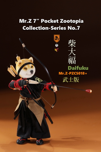 Сиба-ину Самурай - Коллекционная ФИГУРКА 1/6 Mr.Z 7" Pocket Zootopia Collection-Series No.7 Shiba Inu samurai Daifuku (PZCS018+)