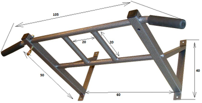 Турник усиленный рукоход, вынос 50 см. / WORKOUT