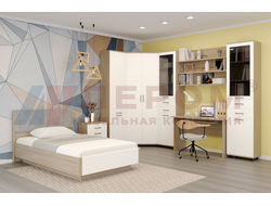 Композиция детской ГРЕЙС корпус Гикори Джексон Светлый/фасад Белый Бриллиант Глянцевый