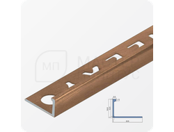 Окантовочный плиточный профиль из алюминия 12 мм. NEEXY PV03-06 MBR Бронза матовая 2.7 м.