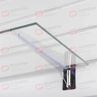 K009 Кронштейн хромированный с силиконом для экономпанелей под полку 200 мм