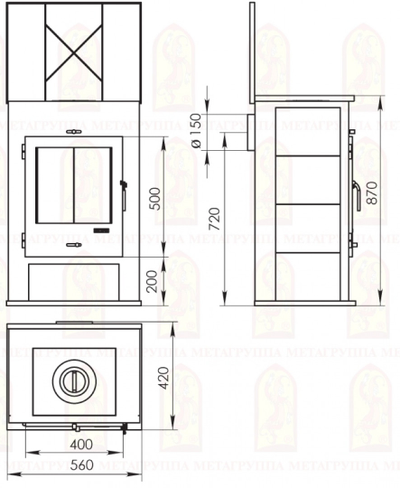 Печь-камин Охта, Мета - Бел (Беларусь)