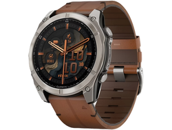Garmin Fenix 8 51mm Amoled Sapphire Titanium with Chestnut Leather Band (010-02905-40)