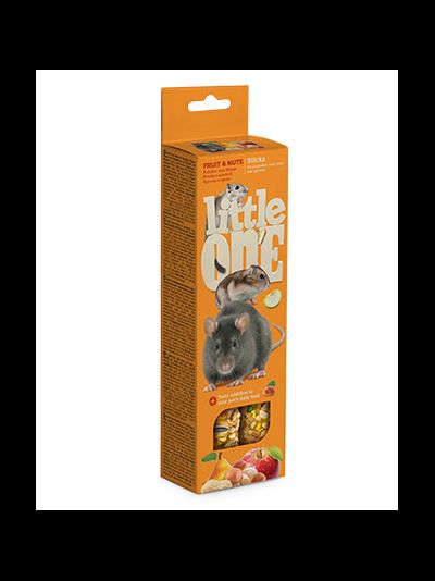 Little One палочки для хомяков, крыс, мышей и песчанок с фруктами и орехами 120 г