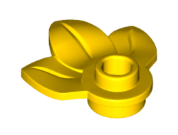 Plant Plate, Round 1 x 1 with 3 Leaves, Yellow (32607 / 6286830)