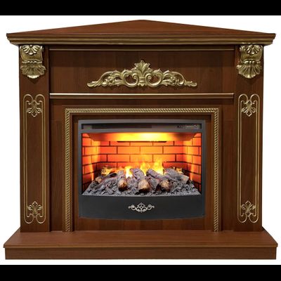 Угловой электрокамин Византия CRG патина с очагом 3D FireStar 25.5